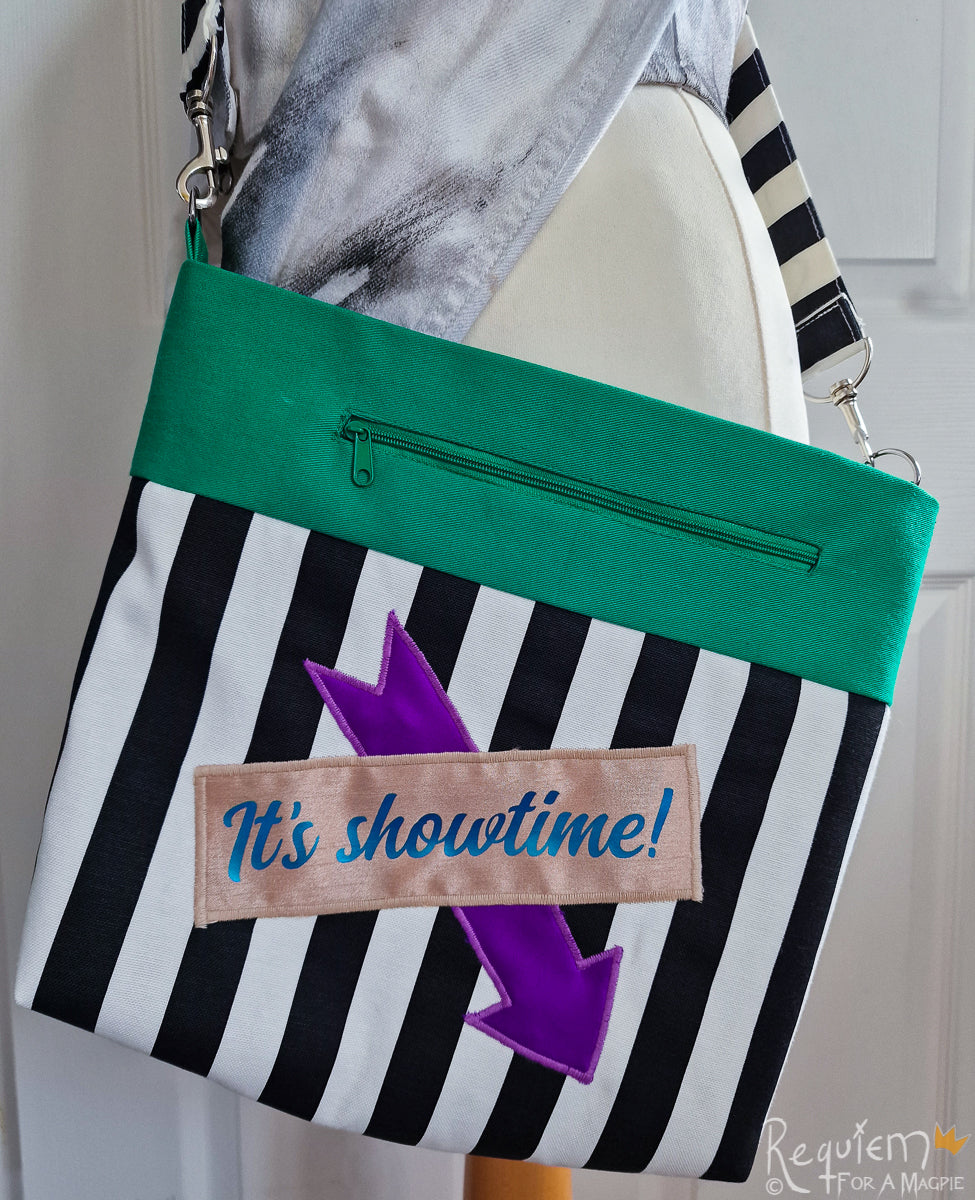 Striped 'Beetlejuice' Cross-body Tote Bag