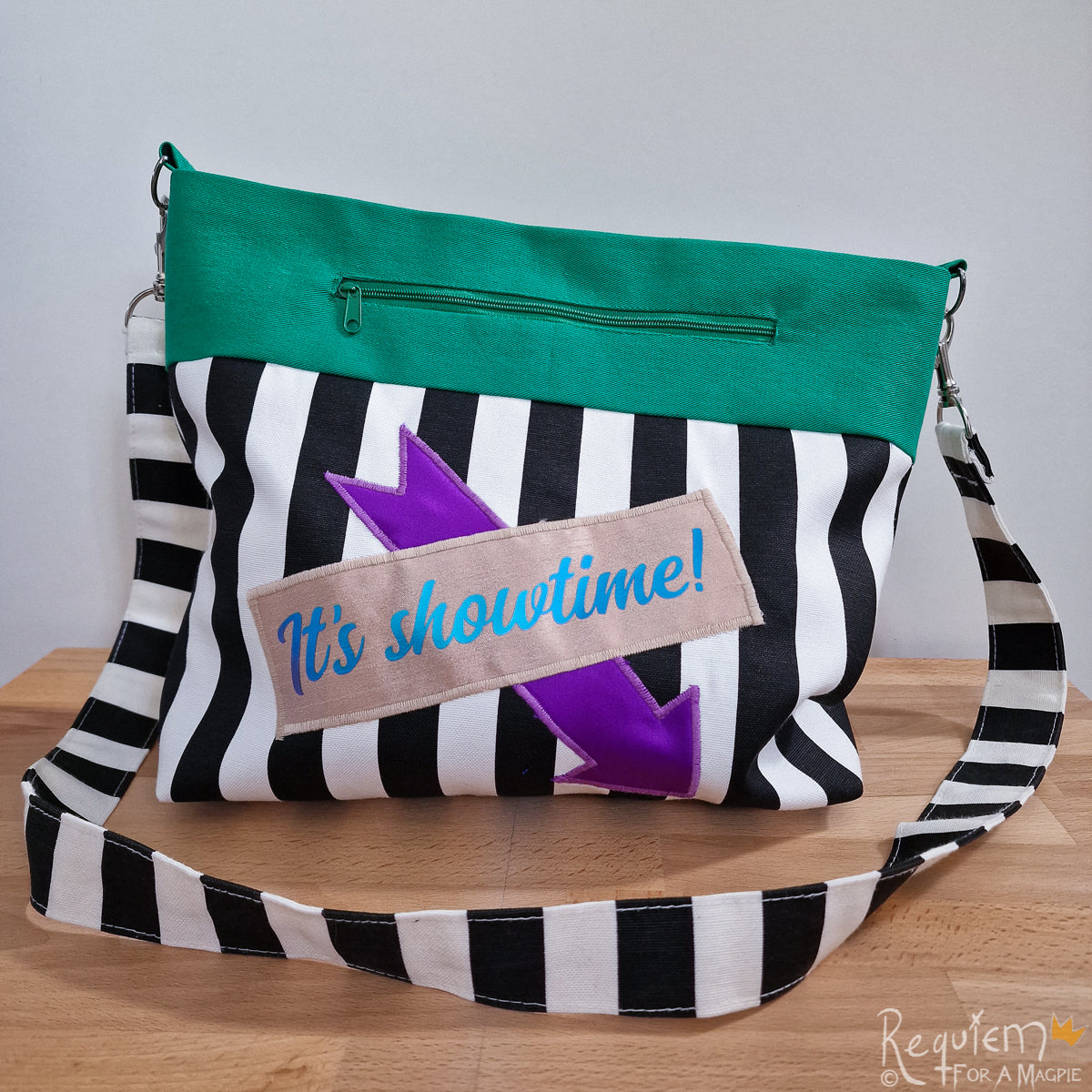 Striped 'Beetlejuice' Cross-body Tote Bag