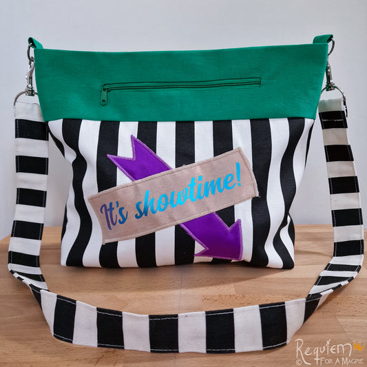 Striped 'Beetlejuice' Cross-body Tote Bag