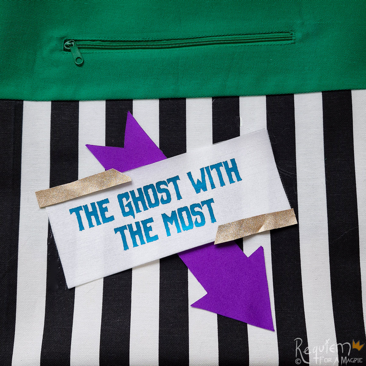 Striped 'Beetlejuice' Cross-body Tote Bag