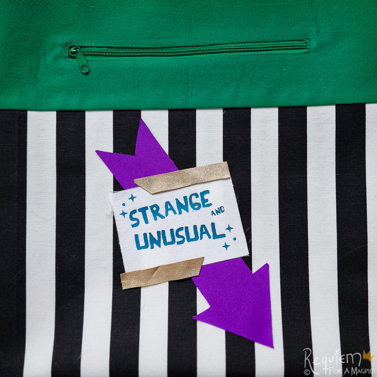 Striped 'Beetlejuice' Cross-body Tote Bag