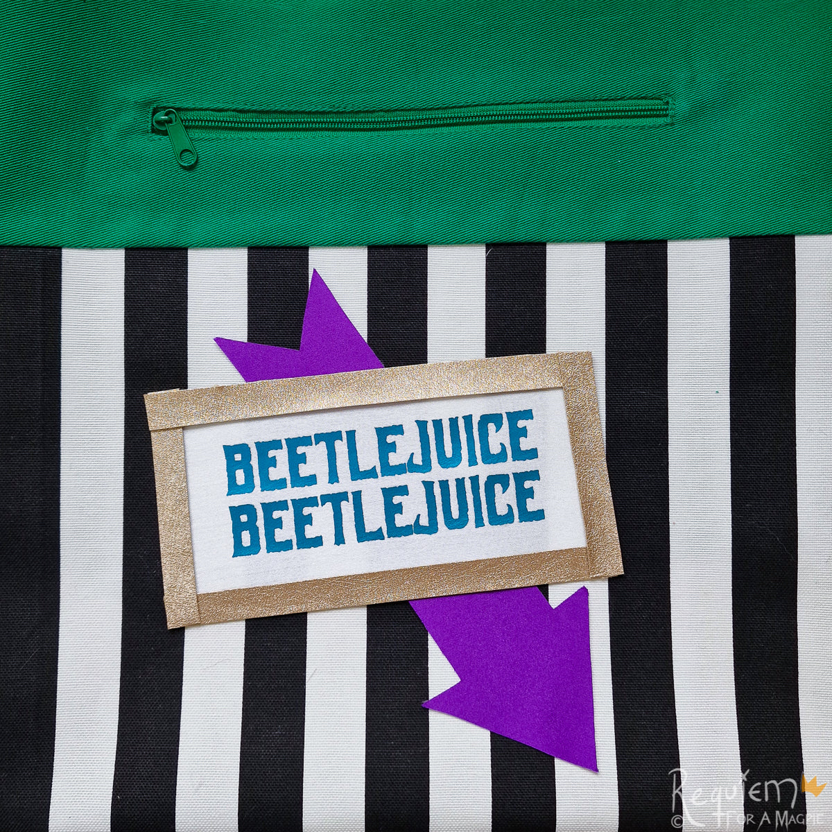 Striped 'Beetlejuice' Cross-body Tote Bag