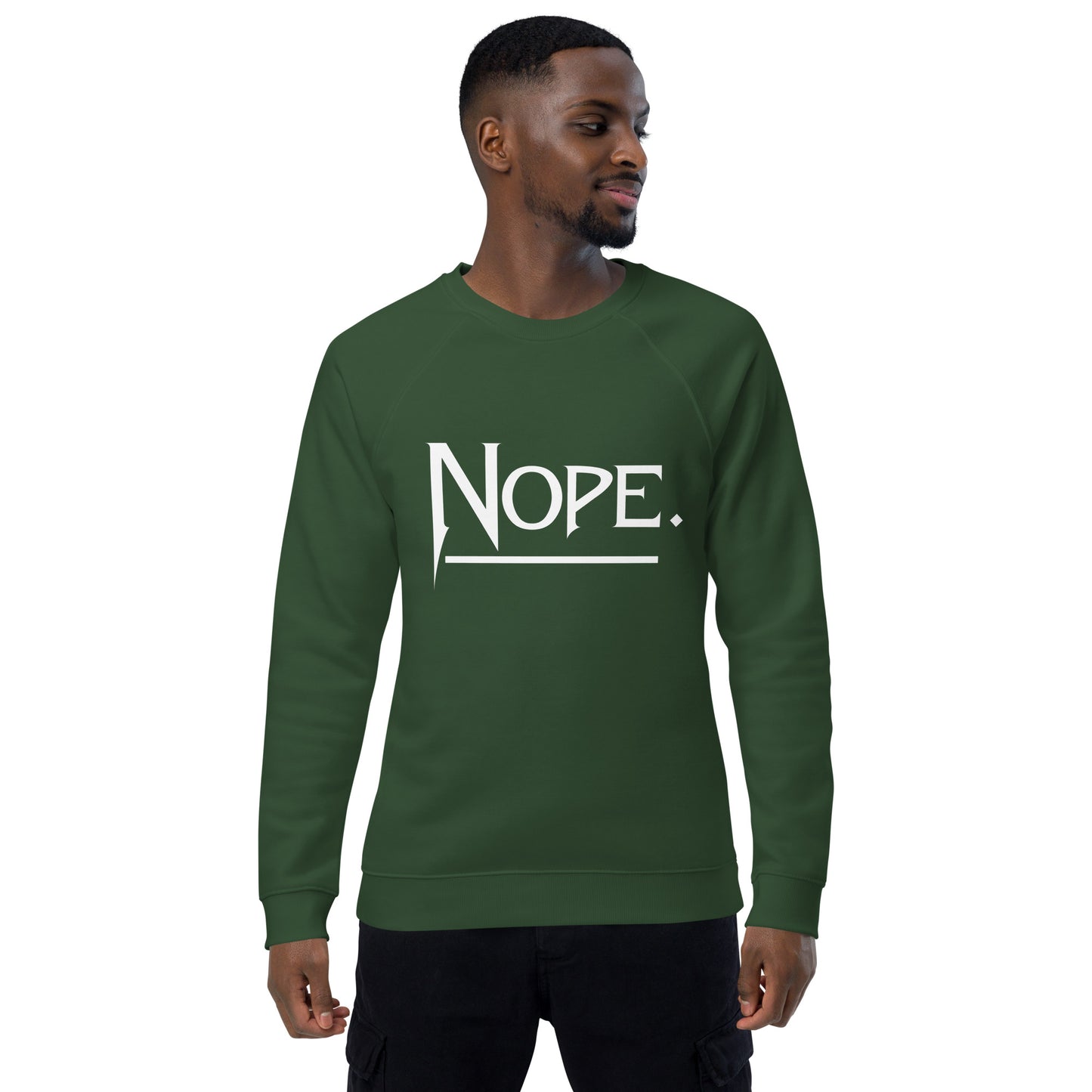 Nope Unisex organic raglan sweatshirt