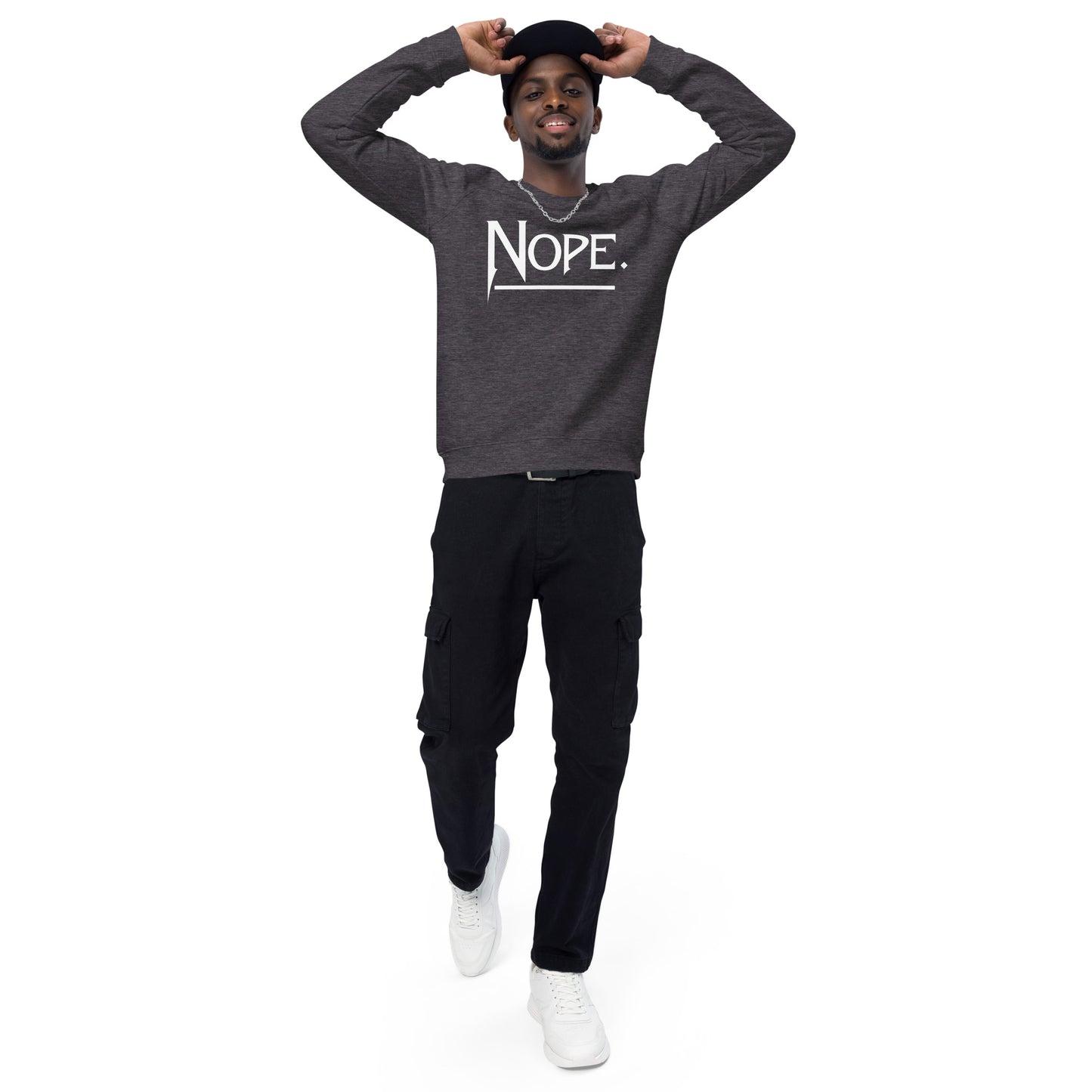 Nope Unisex organic raglan sweatshirt